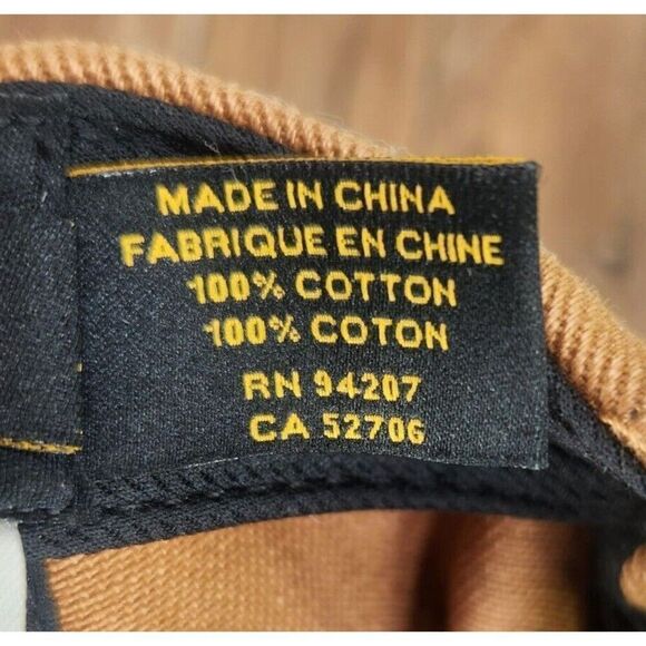 CAT Caterpillar Hat Cap Snapback Brown Canvas Work Mens Equipment Jobsite Brand - Picture 11 of 11